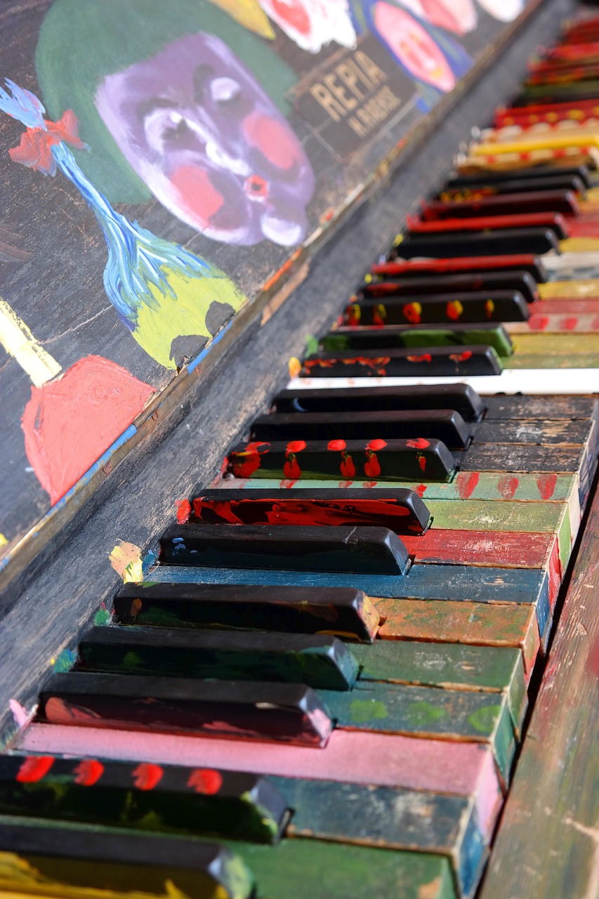 piano, musical instrument, piano keyboard, keys, instrument, music, piano keys, play piano, to dye, coloured, multicoloured, painted, to paint, piano, piano, piano, piano, piano, music